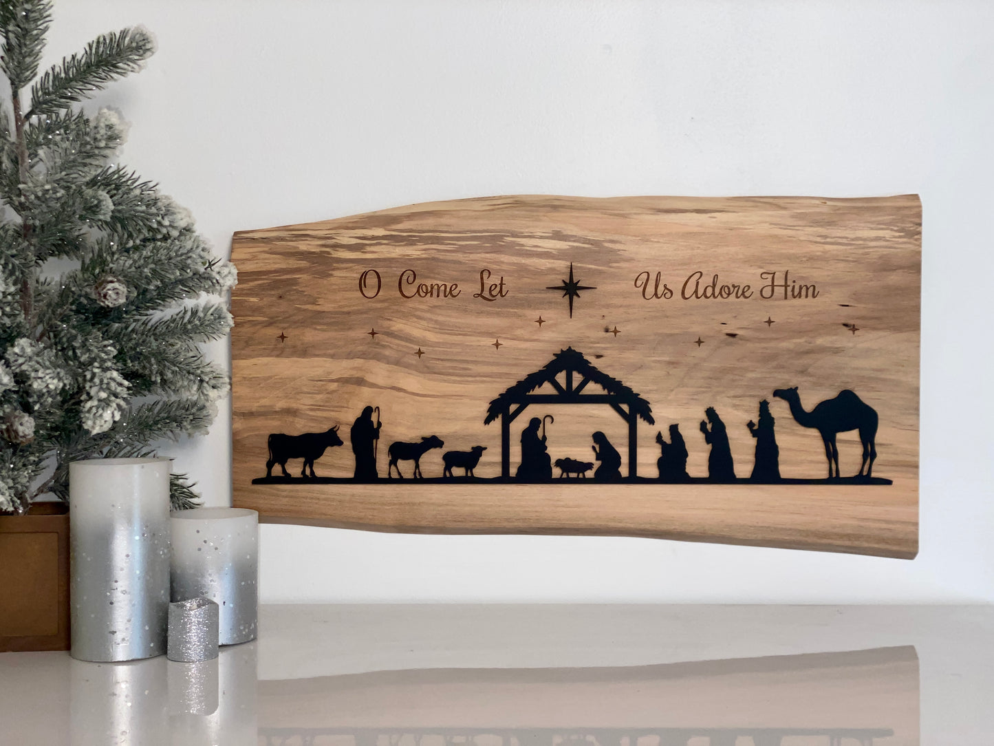 Christmas 3D Live Edge Nativity Sign