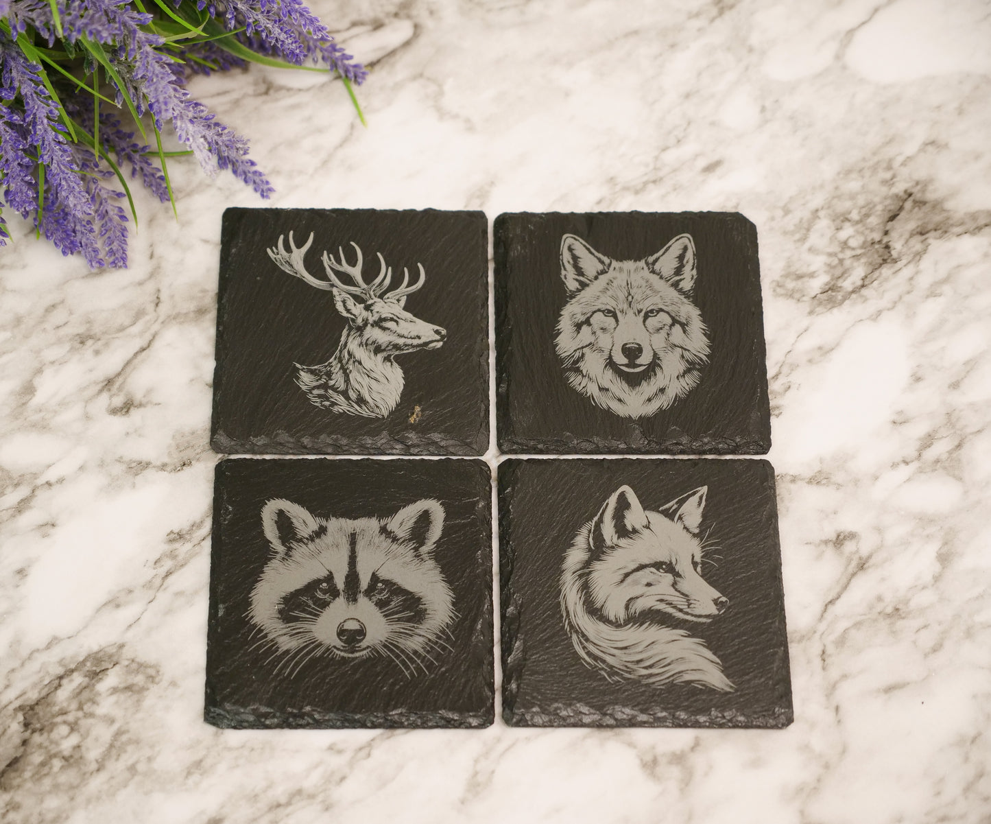 Wildlife Slate Coaster Set