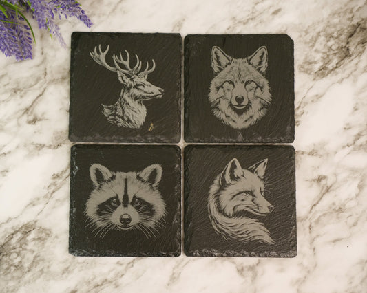 Wildlife Slate Coaster Set