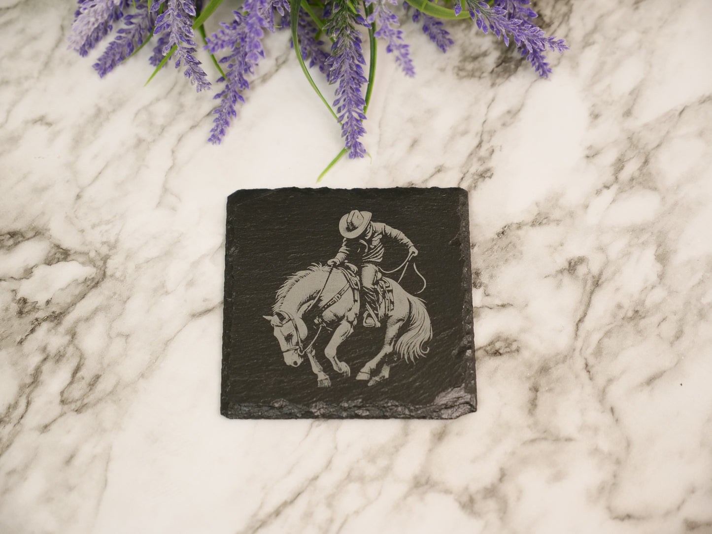 Cowboy Slate Coaster Set