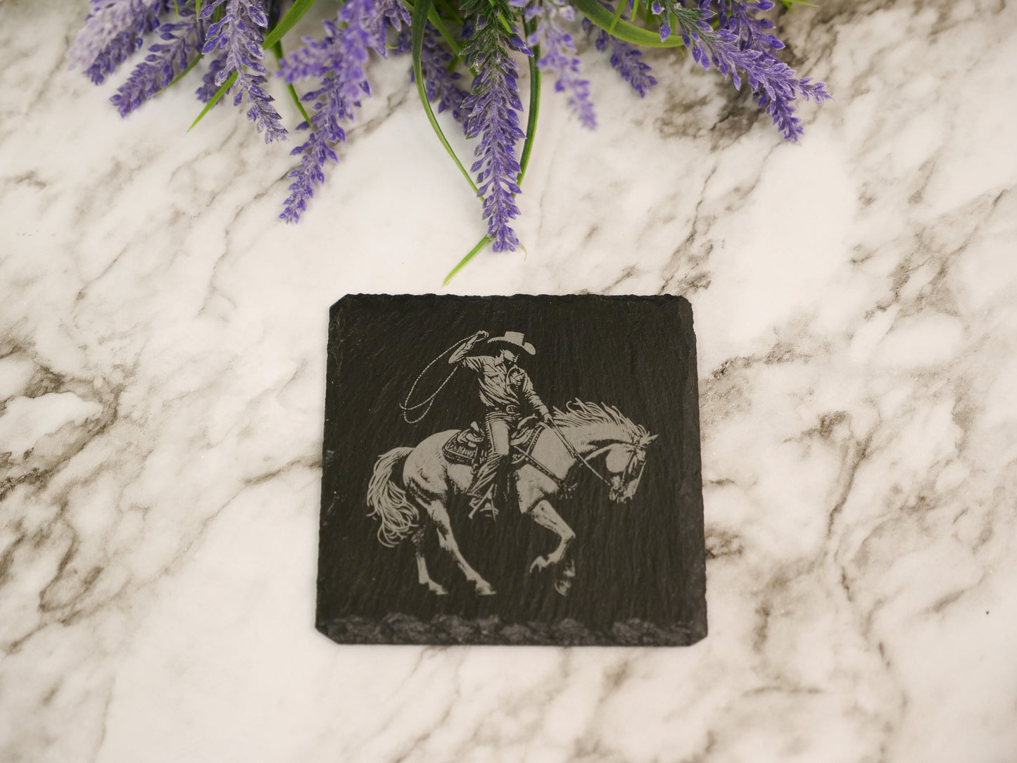 Cowboy Slate Coaster Set