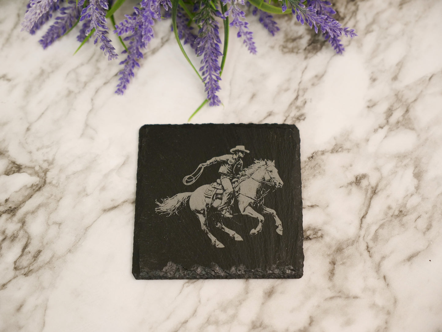 Cowboy Slate Coaster Set