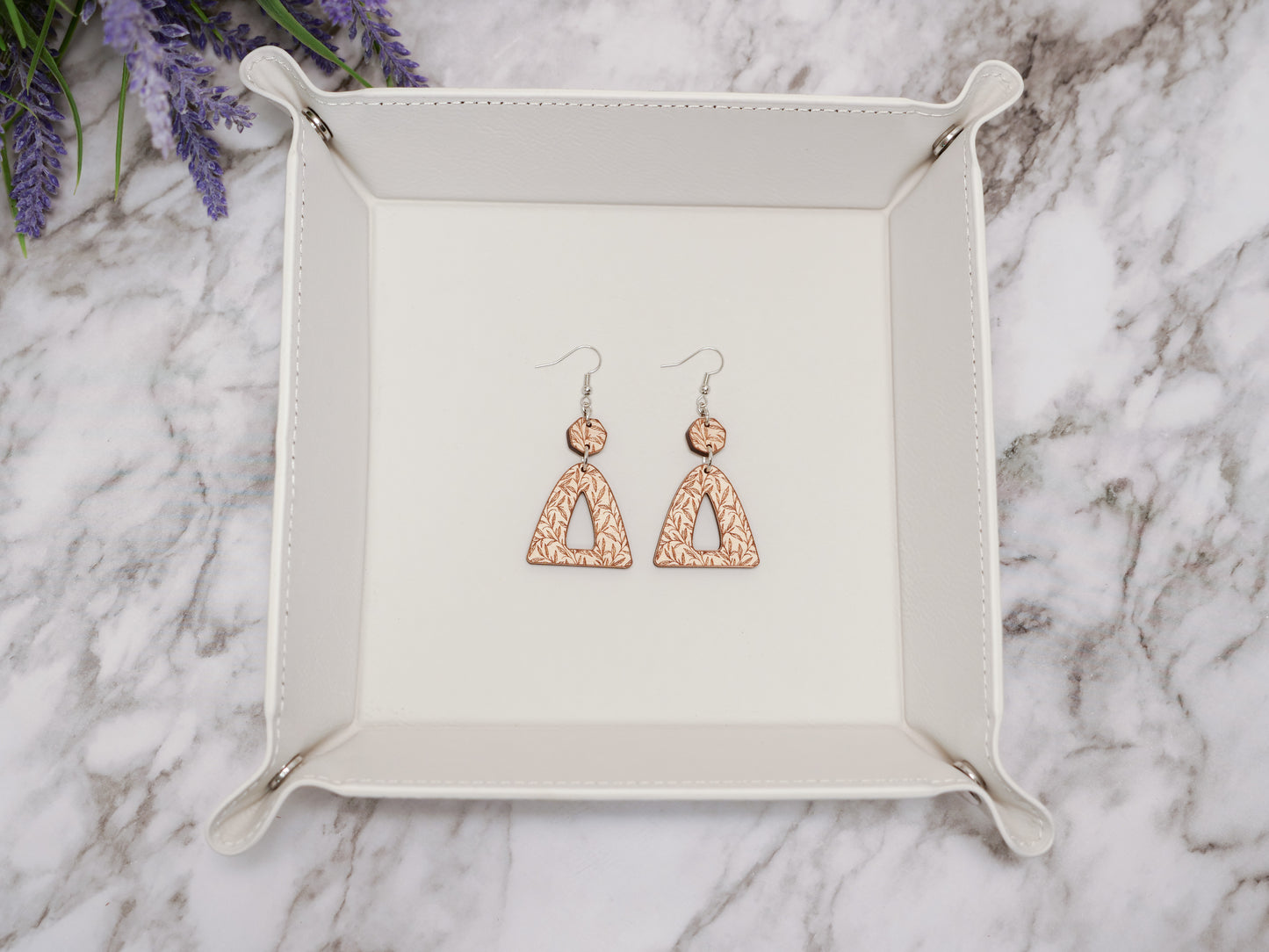 Leaf Triangle Maple Wood Earrings