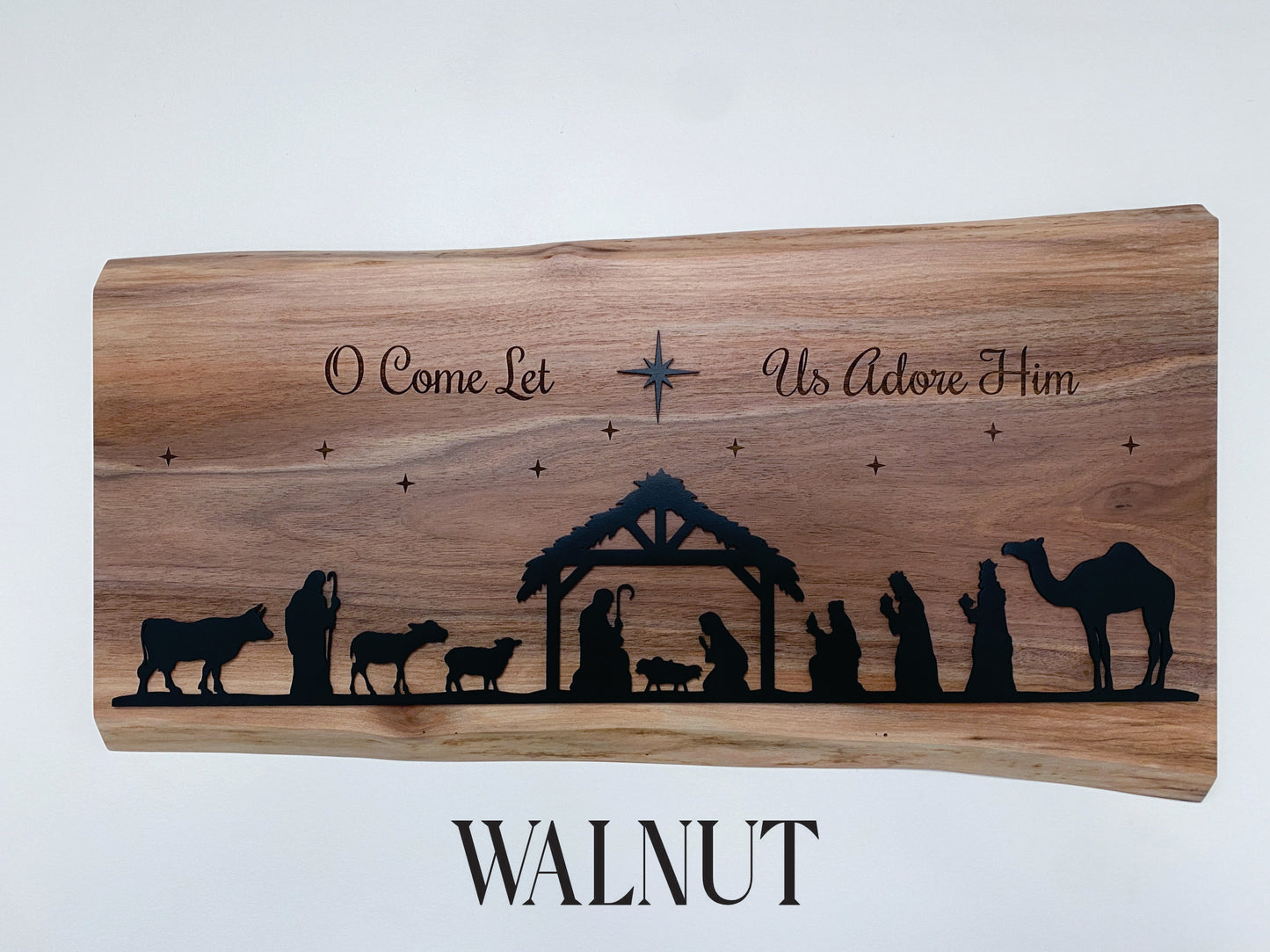 Christmas 3D Live Edge Nativity Sign