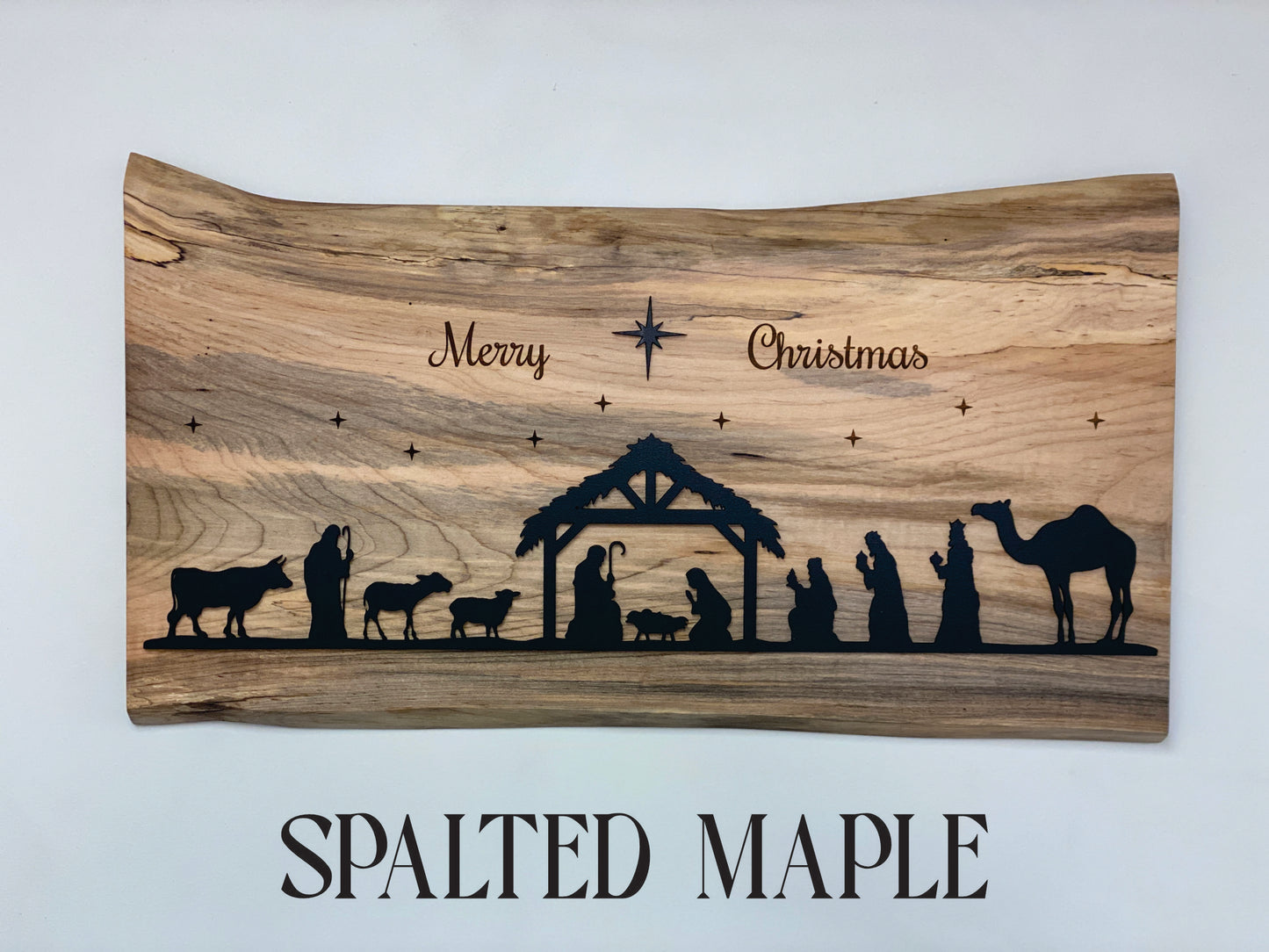 Christmas 3D Live Edge Nativity Sign