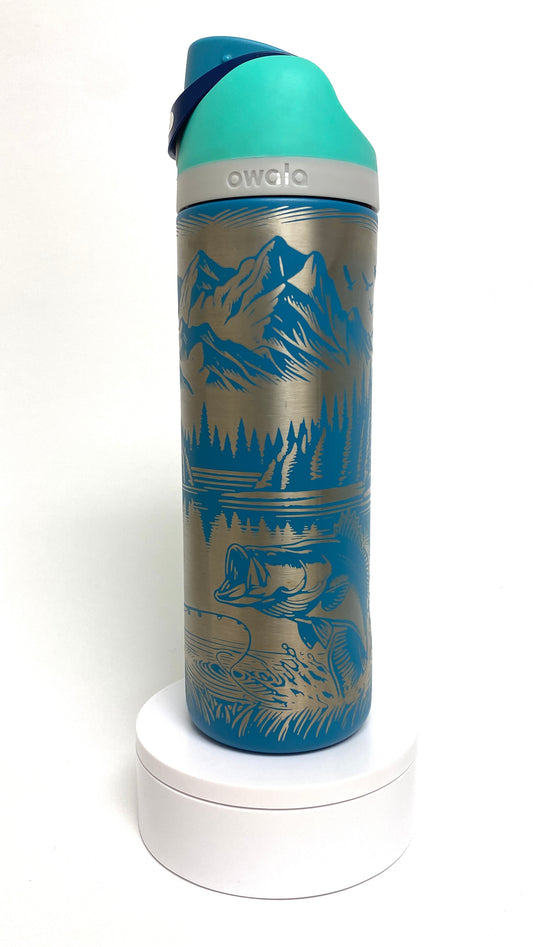 Lake Fishing | Engraved Full Wrap | Owala Water Bottle 24 oz.