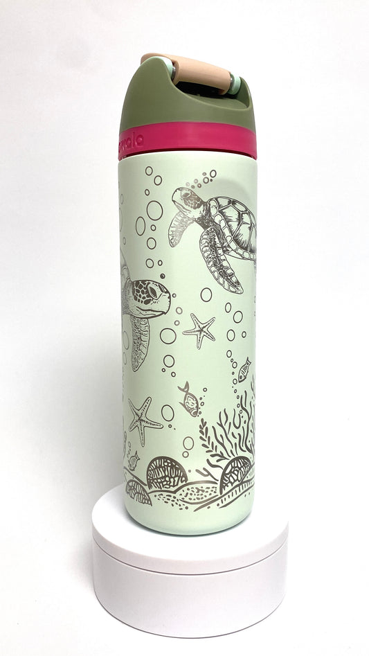 Sea Turtle | Engraved Full Wrap | Owala Water Bottle 24 oz.