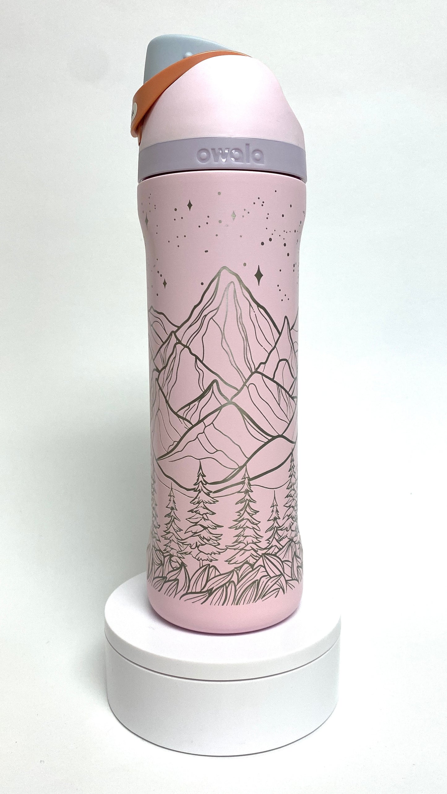 Mountain Sketch | Engraved Full Wrap | Owala Water Bottle 24 oz.