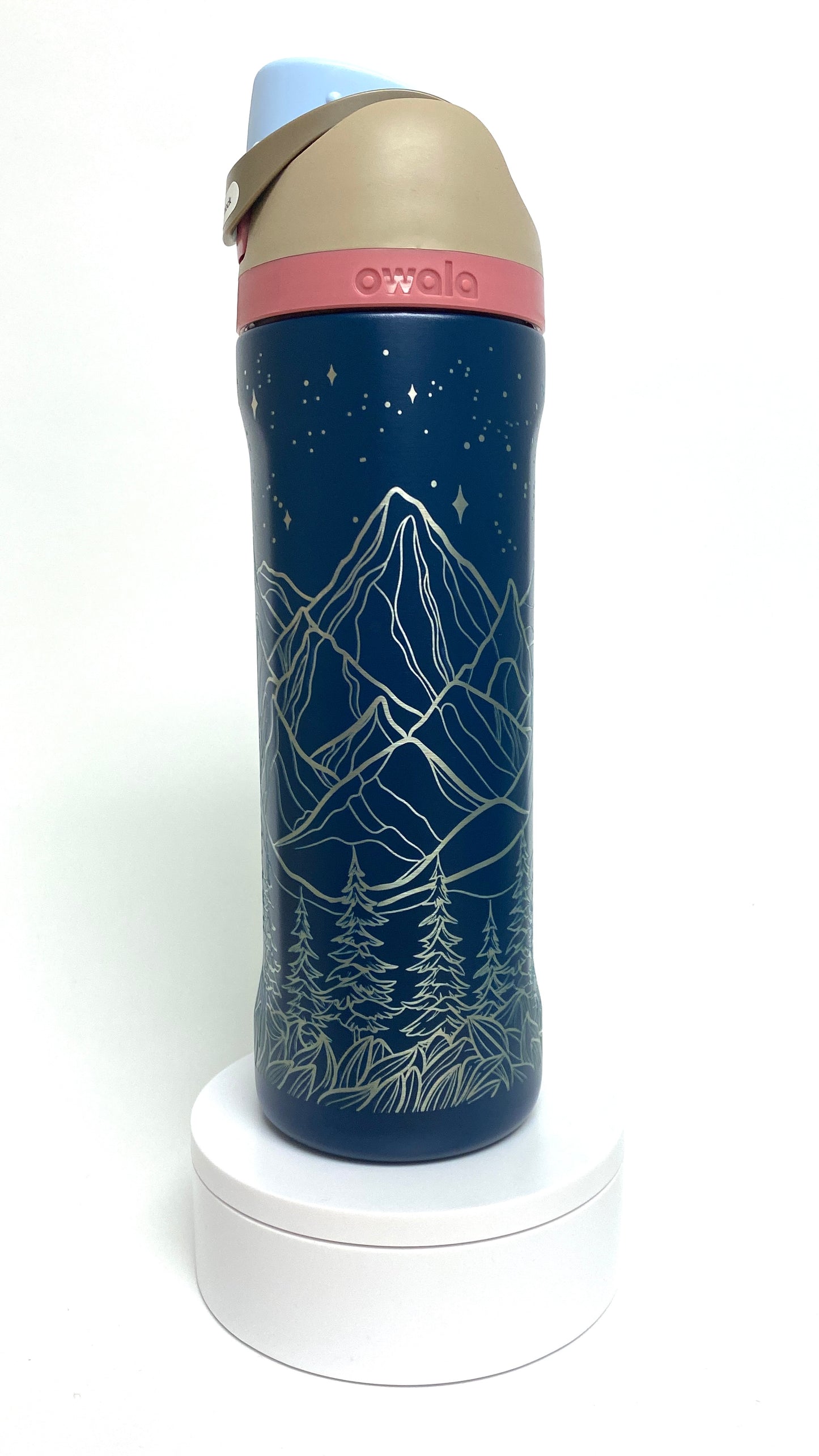 Mountain Sketch | Engraved Full Wrap | Owala Water Bottle 24 oz.