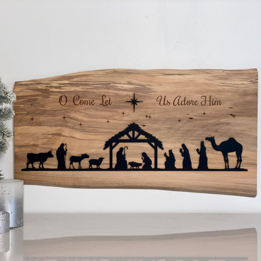 Christmas 3D Live Edge Nativity Sign