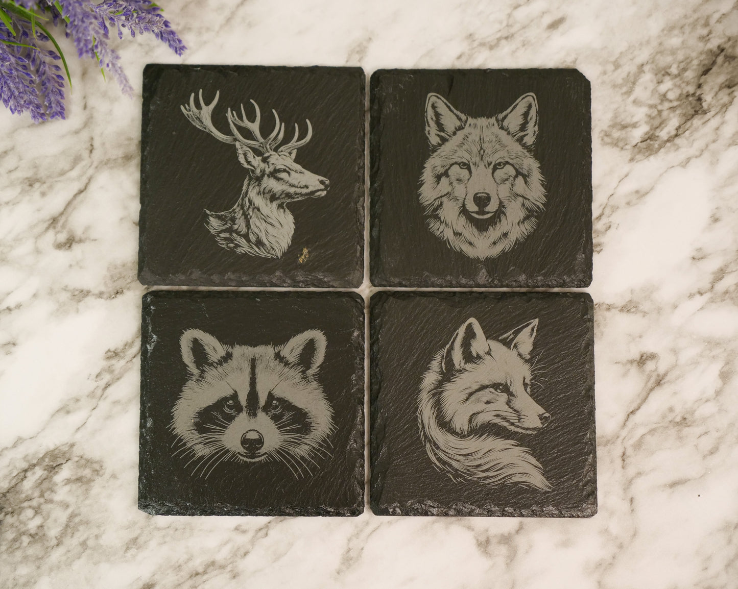 Wildlife Slate Coaster Set